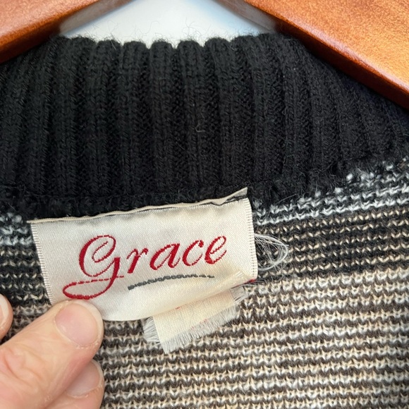 Vintage Fair Isle Knit Button-Up Cardigan Classic Nordic pattern - Picture 4 of 6